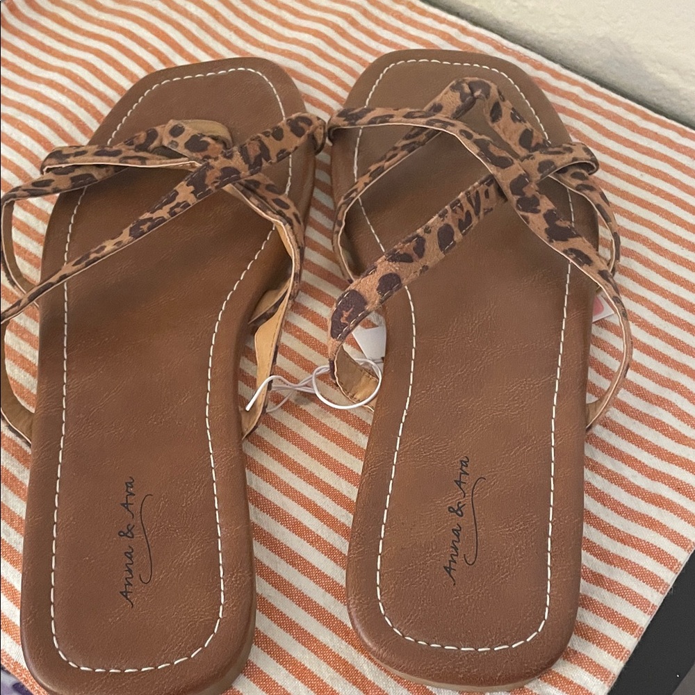 Brown Leopard Print Women's Sandals